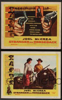 5w363 STRANGER ON HORSEBACK 8 LCs '55 Joel McCrea, Miroslava Stern, a killer's paradise!