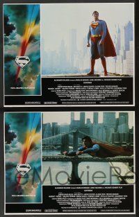 5w370 SUPERMAN 8 LCs '78 comic book hero Christopher Reeve, Gene Hackman, Margot Kidder, Peak art!
