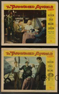 5w843 TARNISHED ANGELS 4 LCs '58 images of Rock Hudson, Robert Stack, & Dorothy Malone!