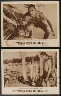 5w526 TARZAN GOES TO INDIA 7 LCs '62 great images of Jock Mahoney as the King of the Jungle!