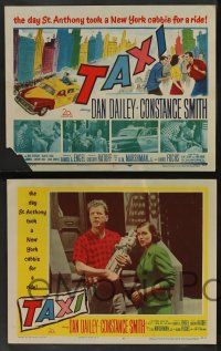 5w378 TAXI 8 LCs '53 Dan Dailey & Constance Smith in New York City, great TC artwork!