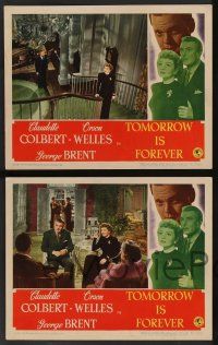 5w845 TOMORROW IS FOREVER 4 LCs '45 Claudette Colbert, George Brent, Orson Welles, Irving Pichel