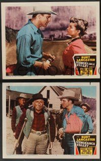 5w847 VENGEANCE VALLEY 4 LCs '51 western cowboy Burt Lancaster, Robert Walker, Sally Forrest!
