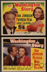 5w411 WASHINGTON STORY 8 LCs '52 great images of Van Johnson & Patricia Neal, tc art of the capitol