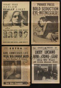 5x174 LOT OF 9 NEWSPAPER HERALDS '50s-60s great images from a variety of different movies!