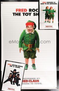 5x288 LOT OF 3 FRED CLAUS VINYL BANNERS '07 wacky teaser images with elves in different poses!