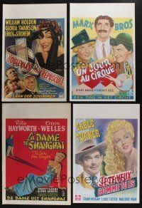 5x471 LOT OF 6 UNFOLDED REPRO BELGIAN POSTERS '90s Sunset Blvd, Lady from Shanghai, Marx Bros!