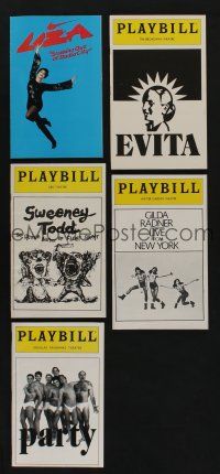 5x206 LOT OF 5 PLAYBILLS '70s-80s Liza Minnelli, Evita, Sweeney Todd, Gilda Radner Live, Party!