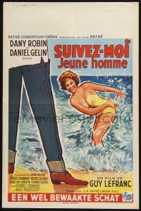 5y107 SUIVEZ-MOI JEUNE HOMME Belgian '58 Guy Lefranc, cool different artwork of Dany Robin!