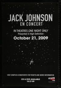 5y059 JACK JOHNSON EN CONCERT 2-sided Canadian 1sh '09 starry image of the singer on stage w/guitar