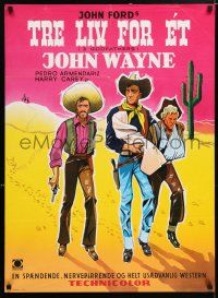 5y469 3 GODFATHERS Danish '68 cowboy John Wayne in John Ford's Legend of the Southwest!
