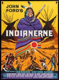 5y486 CHEYENNE AUTUMN Danish '65 John Ford directed, different Wenzel art of Native American!