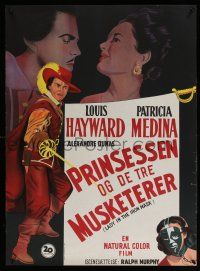 5y522 LADY IN THE IRON MASK Danish '52 Louis Hayward, Patricia Medina, Three Musketeers!