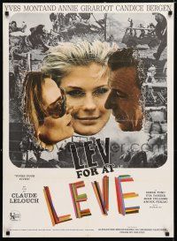 5y527 LIVE FOR LIFE Danish '68 Claude Lelouch, Yves Montand, Candice Bergen, Annie Girardot