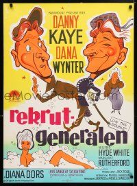 5y545 ON THE DOUBLE Danish '62 Lundvald art of wacky Danny Kaye, plus sexy Diana Dors in bubbles!