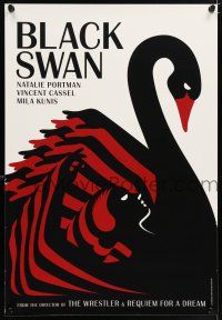 5y025 BLACK SWAN teaser English 1sh '10 cool merged swan and dancer deco La Boca art!
