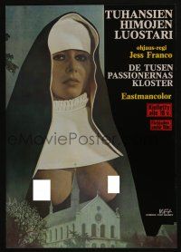 5y147 LOVE LETTERS OF A PORTUGUESE NUN Finnish '77 Jesus Franco nun sexploitation, topless nun!
