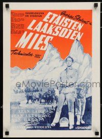 5y161 SHANE Finnish '53 most classic western, different image of Alan Ladd & Brandon De Wilde!