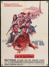 5y723 MacKENNA'S GOLD French 23x31 '69 Gregory Peck, Omar Sharif, Telly Savalas & Julie Newmar!