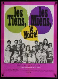 5y737 YOURS, MINE & OURS French 23x31 '68 image of Henry Fonda, Lucy Ball & their 18 kids!