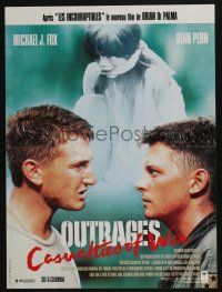 5y758 CASUALTIES OF WAR French 16x21 '89 soldiers Michael J. Fox & Sean Penn!