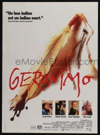 5y782 GERONIMO French 16x22 '93 Walter Hill, Jason Patric, great art of feather & blood!