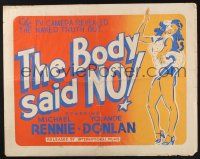 5y051 BODY SAID NO Canadian 1/2sh '50 cool different silk screen art of sexy showgirl!