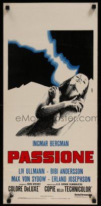 5y069 PASSION Italian locandina '70 Ingmar Bergman's En Passion, Avelli art of Liv Ullmann!