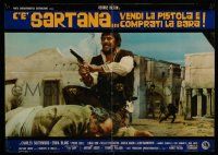 5y077 SARTANA'S COMING, TRADE YOUR GUNS FOR A COFFIN Italian photobusta '73 Hilton,spaghetti western