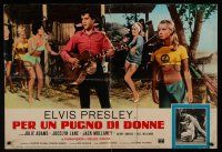 5y078 TICKLE ME Italian photobusta '66 great c/u image of Elvis Presley full-length sexy Julie Adams