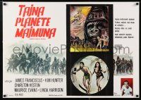 5y251 BENEATH THE PLANET OF THE APES Yugoslavian 24x33'70 sci-fi sequel,what lies beneath may be end