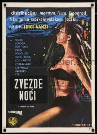 5y306 WORLD BY NIGHT Yugoslavian 20x28 '62 Luigi Vanzi's Il Mondo di notte, sexy Italian showgirl!
