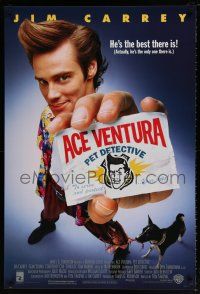 5z020 ACE VENTURA PET DETECTIVE 1sh '94 Jim Carrey tries to find Miami Dolphins mascot!