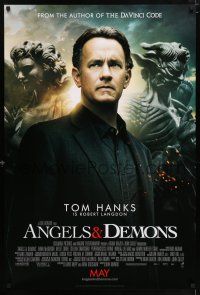 5z082 ANGELS & DEMONS int'l advance DS 1sh '09 Tom Hanks, cool image from Dan Brown's book!