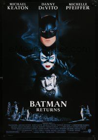 5z108 BATMAN RETURNS 1sh '92 Michael Keaton, DeVito, Pfeiffer, Tim Burton directed!