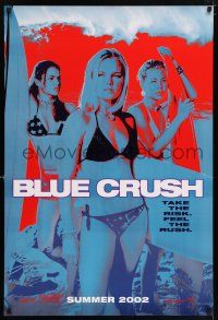 5z139 BLUE CRUSH blue style teaser 1sh '02 Michelle Rodriguez, sexy Kate Bosworth in bikini!
