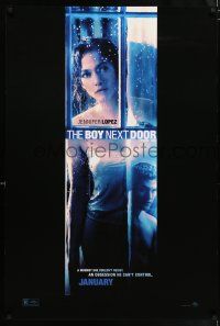 5z150 BOY NEXT DOOR teaser DS 1sh '15 great image of sexy Jennifer Lopez in glass door, Guzman!