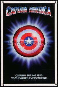 5z157 CAPTAIN AMERICA teaser 1sh '90 Marvel Comics superhero, cool image of shield!