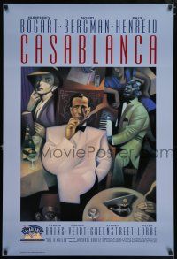 5z163 CASABLANCA 1sh R92 Humphrey Bogart, Ingrid Bergman, Michael Curtiz classic, Gary Kelley art!
