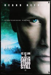 5z240 DAY THE EARTH STOOD STILL style B int'l teaser 1sh '08 super close up of Keanu Reeves!