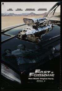 5z313 FAST & FURIOUS teaser DS 1sh '09 Vin Diesel, Paul Walker, blown R/T Charger!
