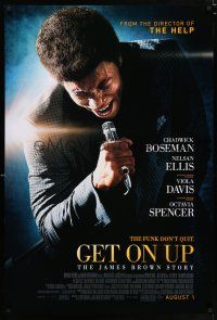 5z354 GET ON UP advance DS 1sh '14 great image of Chadwick Boseman as James Brown!