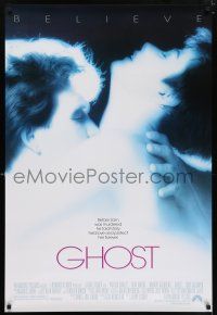5z357 GHOST 1sh '90 classic romantic close up of dead Patrick Swayze & sexy Demi Moore!