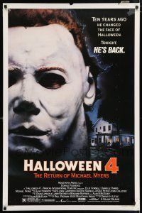 5z384 HALLOWEEN 4 1sh '88 Ten years ago he changed Halloween. tonight Michael Myers is back!