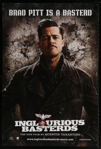 5z467 INGLOURIOUS BASTERDS teaser DS 1sh '09 Quentin Tarantino, Nazi-killer Brad Pitt is a basterd!