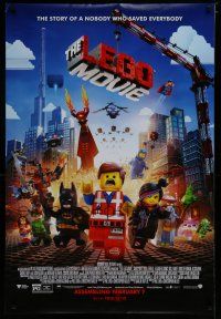 5z525 LEGO MOVIE advance DS 1sh '14 the story of a nobody who saved everybody!