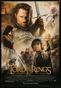 5z540 LORD OF THE RINGS: THE RETURN OF THE KING advance DS 1sh '03 Jackson, cast montage!