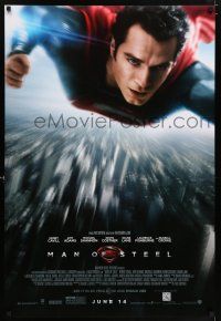 5z561 MAN OF STEEL advance DS 1sh '13 Henry Cavill in the title role as Superman flying!