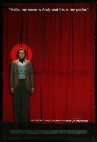 5z564 MAN ON THE MOON DS 1sh '99 Milos Forman, great image of Jim Carrey as Andy Kaufman on stage