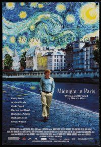 5z594 MIDNIGHT IN PARIS 1sh '11 cool image of Owen Wilson under Van Gogh's Starry Night!